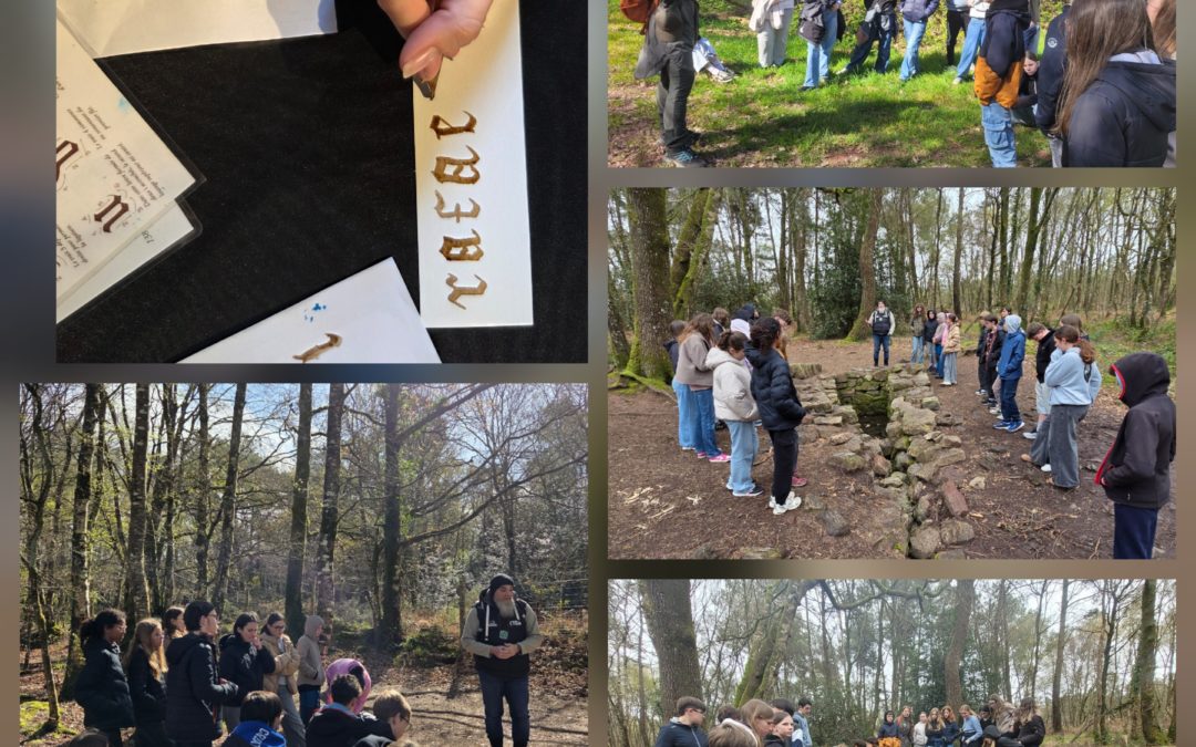 Balade contée et atelier de calligraphie en forêt de Brocéliande pour tous les élèves de 5ᵉ.